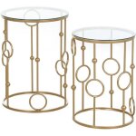 Homcom - tables gigognes - mtal - 41x41x57cm - dor
