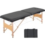 Homcom - table de massage - bois - 186x60x81cm - noir Homcom - table de massage - bois - 186x60x81cm - noir
