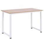Homcom table dordinateur table de salle à manger 120l x 60l x 76h cm chêne et blanc multifonction grand ... Homcom table dordinateur table de salle à manger 120l x 60l x 76h cm chêne et blanc multifonction grand ...