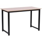 Homcom table dordinateur table de salle � manger 120l x 60l x 76h cm ch�ne et noir multifonction grand ...
