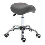 Homcom tabouret de massage tabouret selle ergonomique pivotant 360 hauteur rglable revtement synthtique ...