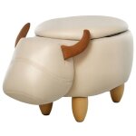 Homcom - tabouret la vache - suède - 62x35x36cm - crème Homcom - tabouret la vache - suède - 62x35x36cm - crème