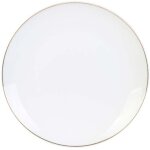 Assiette plate - home deco factory - ka4570 - porcelaine - liser� dor� - d203 cm