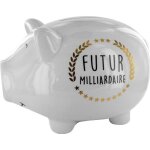Home deco factory ti3083 tirelire cochon xxl futur milliardaire blanc noir et dor cramique h195 x 215 ...