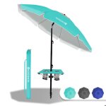 Homedemo parasol de jardin parasol de plage avec table pliante & pieds de parasol � h�lice � visser uv50 ...