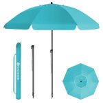 Homedemo parasol plage protection solaire uv50 + avec pied dancrage � visser pour terrasse piscine march� ...
