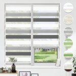 Homedemo store enrouleur jour nuit sans per�age 55l x 150l cm largeur du tissu 55cm blanc - gris - anthracite ...