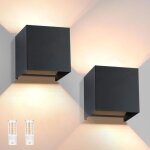 Homefire 2pcs applique murale intrieur / extrieur tanchit ip65 noir angle rglable 3000k blanc chaud ...