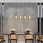 Homefire lustre 4 flammes ambre - verre sphrique design rglable en hauteur lampe  suspension 150 cm ...
