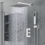 Homelody colonne de douche encastrée chromé ensemble de douche thermostatique kit douche encastrable ... Homelody colonne de douche encastrée chromé ensemble de douche thermostatique kit douche encastrable ...