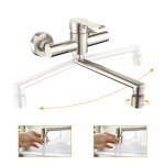 Homelody mitigeur de cuisine mural mitigeur evier avec 2 jets robinet devier pivotant  360 robinetterie ...