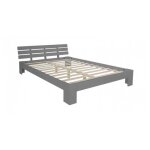 Homestyle4u - 2039 - lit double lit futon en bois 180x200 lit pin gris cadre de lit en bois massif