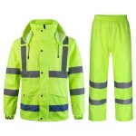Homme 2 pi�ces combinaison de pluie imperm�able � capuche haute visibilit� vetement de travail homme ...