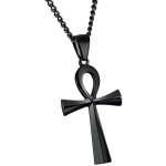 Homme acier inoxydable collier pendentif croix ankh egyptienne similaire noir - or - argent[592]