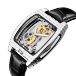 Hommes classique mode automatique m�canique montre - bracelet transparent squelette haut de luxe en cuir ...