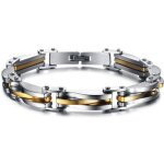 Hommes or - argent titane acier bracelet manchette chane lien cadeau