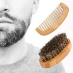 Hommes sanglier cheveux poil barbe moustache brosse peigne dur ovale manche en bois frandmuke 5874lmy20180945 ...