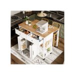 Homvra desserte de cuisine 120�50 - 815�92 cm avec 2 portes de placard et 2 tiroirs table extensible ...