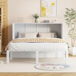 Homvra lit escamotable 140x200 cm lit adulte avec �tag�re lit pliant blanc (sans matelas)