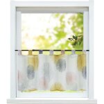 Hongya 1pcs rideaux brise bise fenetre  passants rideau moderne court de cuisine jaune l - h 120 x 45 ...
