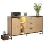 Hongya®meuble buffet salon bahut commode structurée moderne en bois avec grille de rangement - l 160 ... Hongya®meuble buffet salon bahut commode structurée moderne en bois avec grille de rangement - l 160 ...