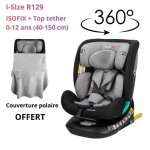 Honorbb si�ge auto i - size iro 360� noir groupe 0 / 1 / 2 / 3 syst�me isofix de 40 � 150 cm (12 ans) ...