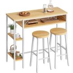 Hoobro ensemble table de bar avec tabourets table � manger debout avec 2 chaises table haute bar et 2 ...