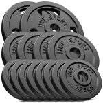 Hop - sport disques de poids en fonte 30kg ensemble de disques dhaltres alsage 30 / 31mm haltrophilie ...