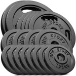 Hop - sport disques de poids en fonte 60 kg ensemble de disques dhaltres alsage 30 / 31 mm (2x10 kg ...
