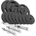 Hop - sport set dhaltres en fonte 57 kg barre sz - curl barres courtes disques de poids jeu dhaltres ...