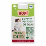 Hopi pipette anti puces chat et chaton de moins de 3 kg - 4 mois de protection antiparasitaire efficace ...