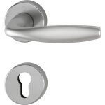 Hoppe new york poign�e de porte avec rosace rosace avec trou en forme de cl� en aluminium aspect acier ...