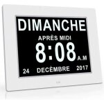 Horloge calendrier - auto dimming pour les personnes �g�es / alzheimer et les enfants - blanc