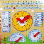 Horloge calendrier en bois