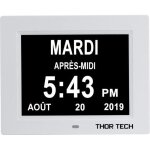 Horloge calendrier led dc8010 - 8 pouces - grande police - alarme - pour les personnes ges / alzheimer ...