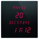 Horloge calendrier murale � led rouges