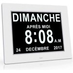 Horloge calendrier - pour personnes ges / alzheimer et enfants - blanc - gradation automatique