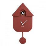 Horloge coucou moderne h40cm - present time - rouge -