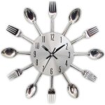 Horloge de cuisine effet miroir en forme de cuillre fourchette couverts parfait pour dcoration de la ...