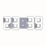 Horloge digitale - dcoration murale - led blanche - 3 niveaux dintensit - rveil et snooze - usb inclus ...