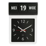 Horloge - fysic - fk800 - grande horloge murale analogique - heure jour et date - noir Horloge - fysic - fk800 - grande horloge murale analogique - heure jour et date - noir