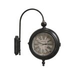 Horloge - chemin de campagne - double face - vintage - mtal - 57x47 cm