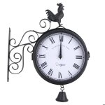 Horloge de gare double face horloge murale ronde pour jardin �tanche 30 x 9 x 37 cm horloge murale d�corative ...