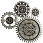 Horloge multi - m�canique gris 57x58cm - atmosphera createur dinterieur - gris
