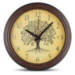 Horloge murale radiopilote arbre de vie fishtec 305 cm silencieuse cadre effet bois dcoration murale ...