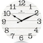 Horloge murale bois silencieuse r�tro vintage blanche rustique shabby chic sans tictac d�coration maison ...
