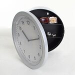 Horloge murale avec cachette - astuceo - gris clair - 25 cm