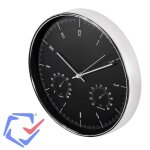 Horloge murale - ce60 s - argent - 12 (30 cm) - thermomètre - hygromètre Horloge murale - ce60 s - argent - 12 (30 cm) - thermomètre - hygromètre
