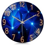 Horloge murale - ciel �toil� - bleu - verre - silencieuse - 30 cm