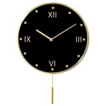 Horloge murale � balancier fishtec vintage chiffres romains balancier oscillant 27� radiopilot�e